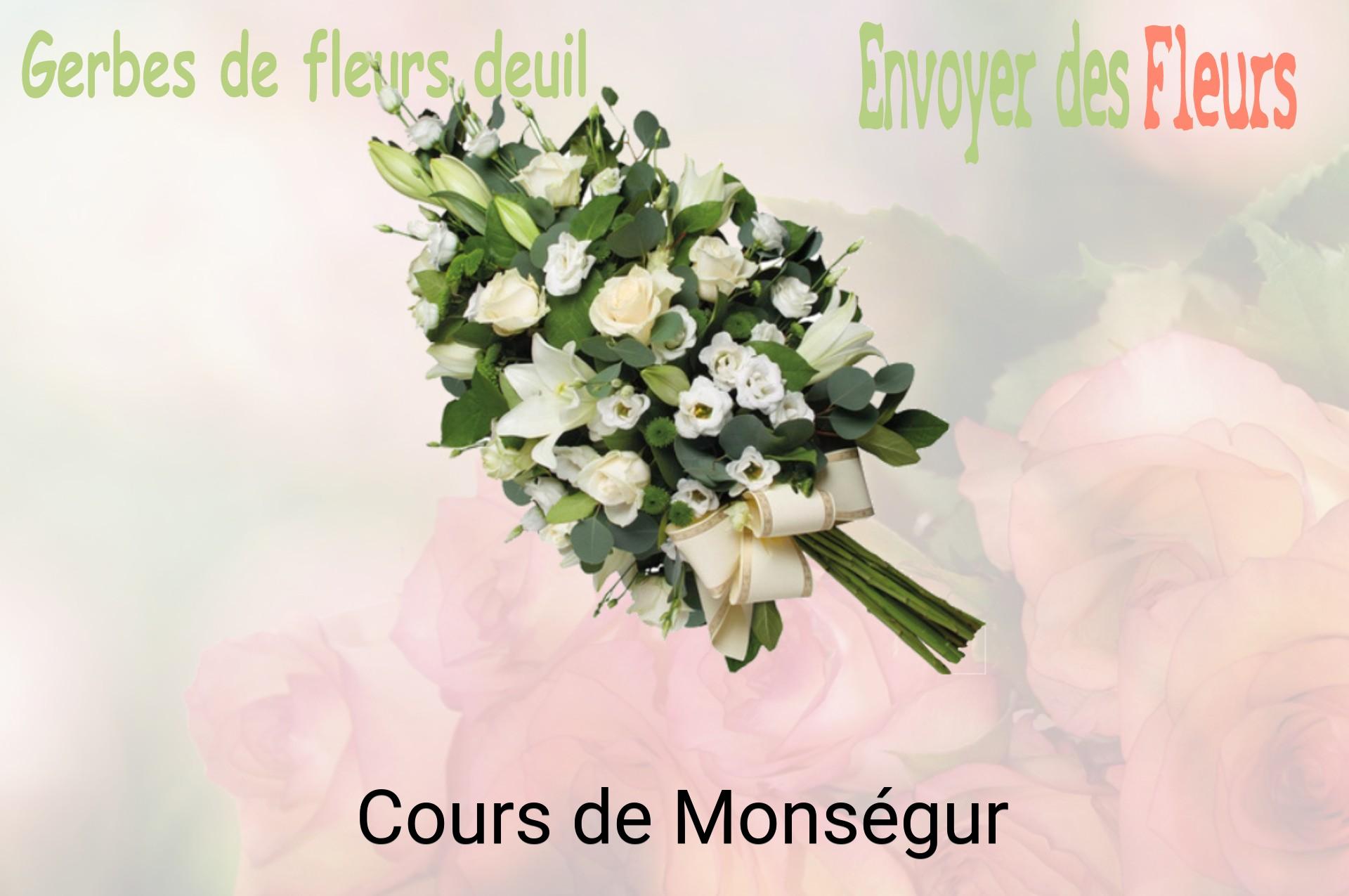 Gerbe de fleurs de deuil livrée à Cours-de-Monségur